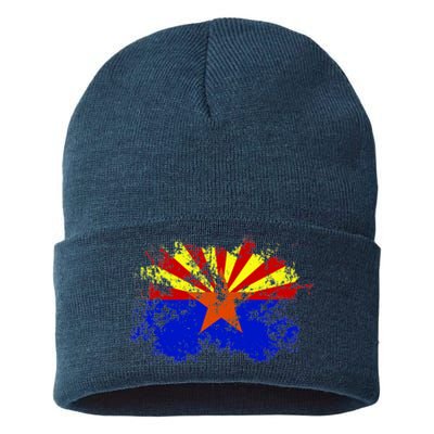 Arizona State Flag Grunge Sustainable Knit Beanie