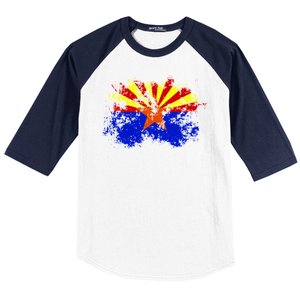 Arizona State Flag Grunge Baseball Sleeve Shirt