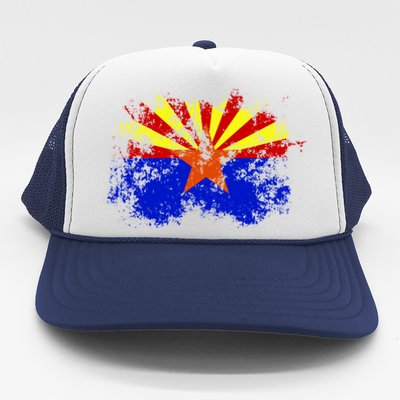 Arizona State Flag Grunge Trucker Hat