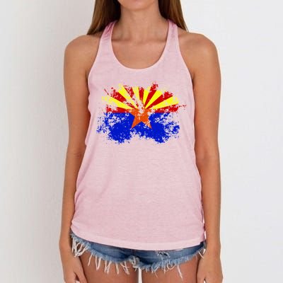 Arizona State Flag Grunge Women's Knotted Racerback Tank