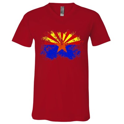Arizona State Flag Grunge V-Neck T-Shirt