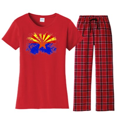 Arizona State Flag Grunge Women's Flannel Pajama Set