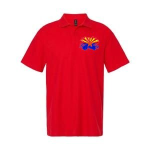 Arizona State Flag Grunge Softstyle Adult Sport Polo