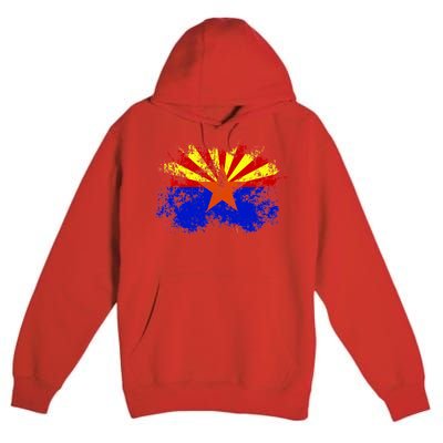 Arizona State Flag Grunge Premium Pullover Hoodie