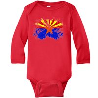 Arizona State Flag Grunge Baby Long Sleeve Bodysuit