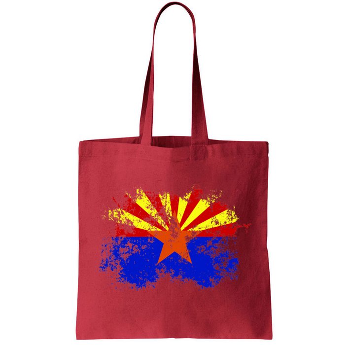 Arizona State Flag Grunge Tote Bag