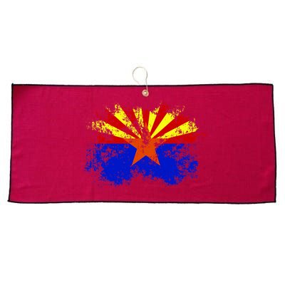 Arizona State Flag Grunge Large Microfiber Waffle Golf Towel