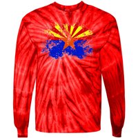 Arizona State Flag Grunge Tie-Dye Long Sleeve Shirt