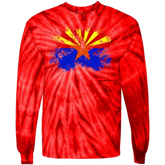 Arizona State Flag Grunge Tie-Dye Long Sleeve Shirt