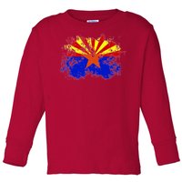 Arizona State Flag Grunge Toddler Long Sleeve Shirt