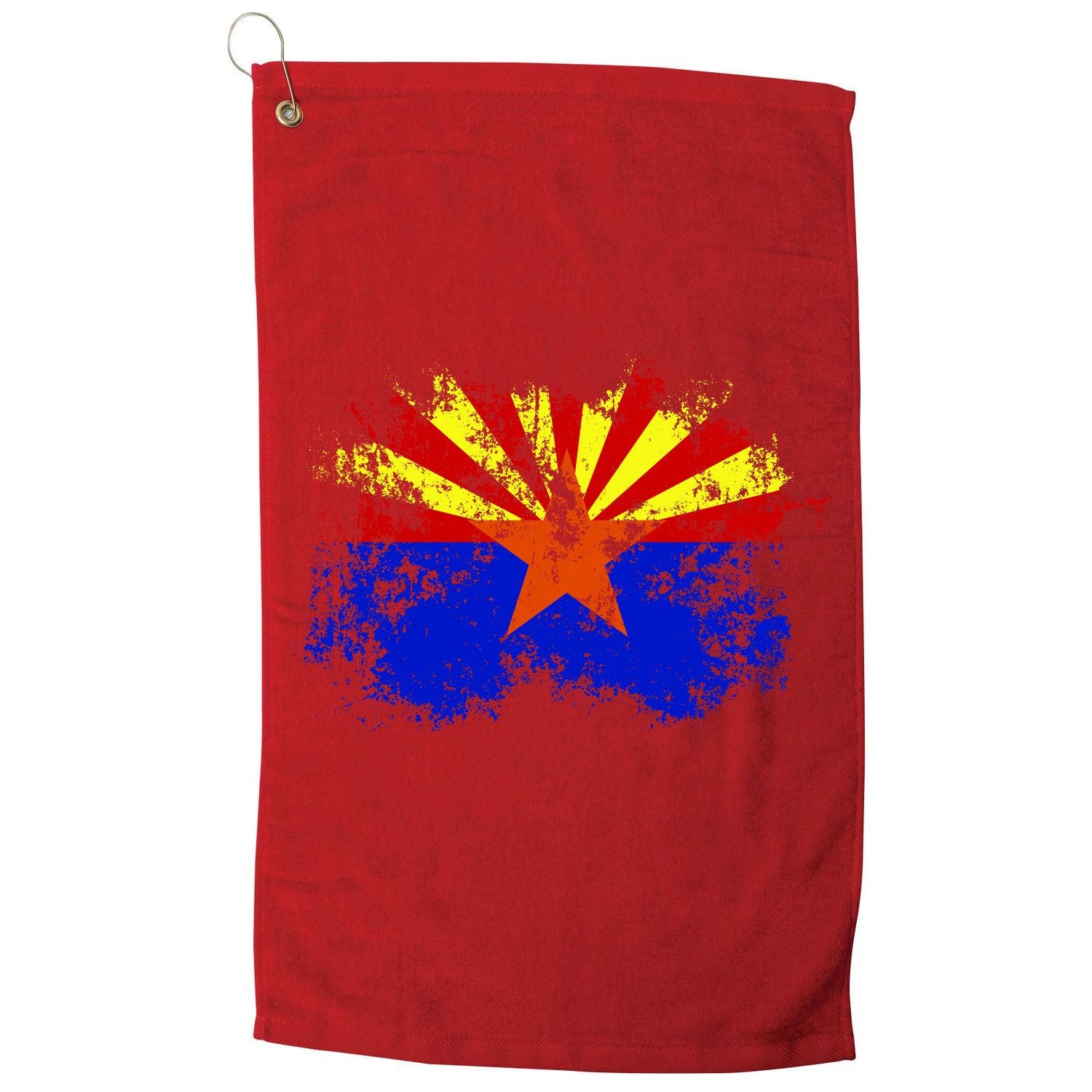 Arizona State Flag Grunge Golf Towel