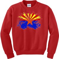 Arizona State Flag Grunge Kids Sweatshirt