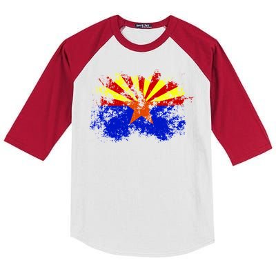 Arizona State Flag Grunge Kids Colorblock Raglan Jersey