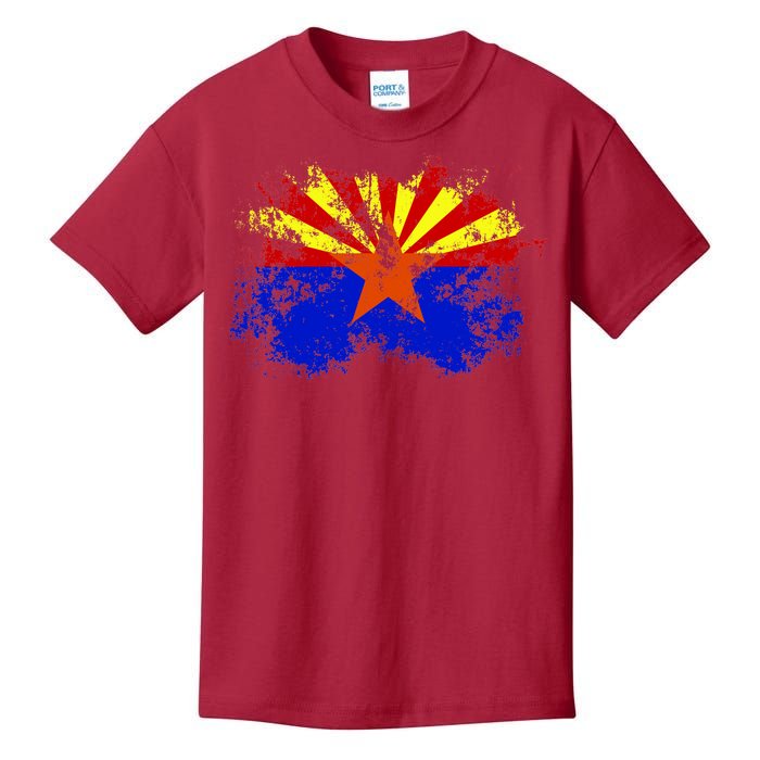 Arizona State Flag Grunge Kids T-Shirt