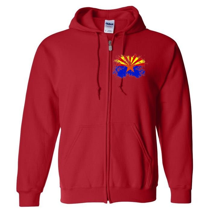 Arizona State Flag Grunge Full Zip Hoodie