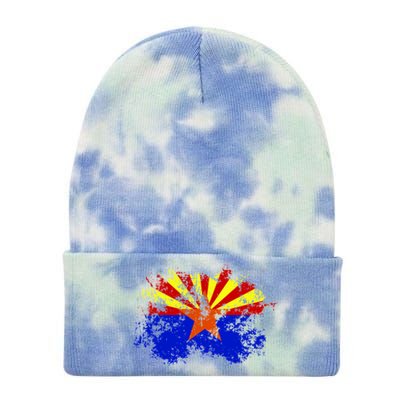 Arizona State Flag Grunge Tie Dye 12in Knit Beanie