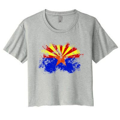 Arizona State Flag Grunge Women's Crop Top Tee