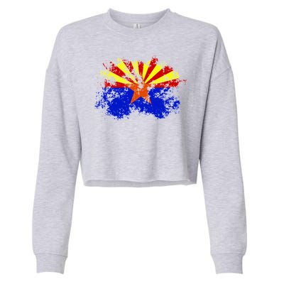 Arizona State Flag Grunge Cropped Pullover Crew