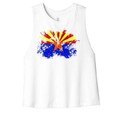 Arizona State Flag Grunge Women's Racerback Cropped Tank