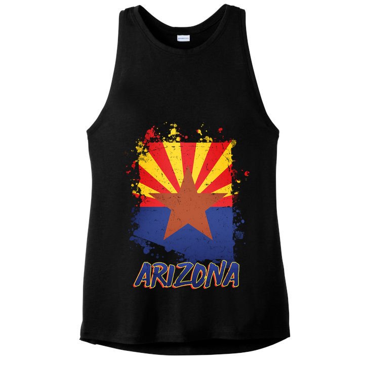 Arizona State Star Flag Ladies PosiCharge Tri-Blend Wicking Tank