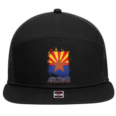 Arizona State Star Flag 7 Panel Mesh Trucker Snapback Hat