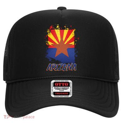Arizona State Star Flag High Crown Mesh Back Trucker Hat