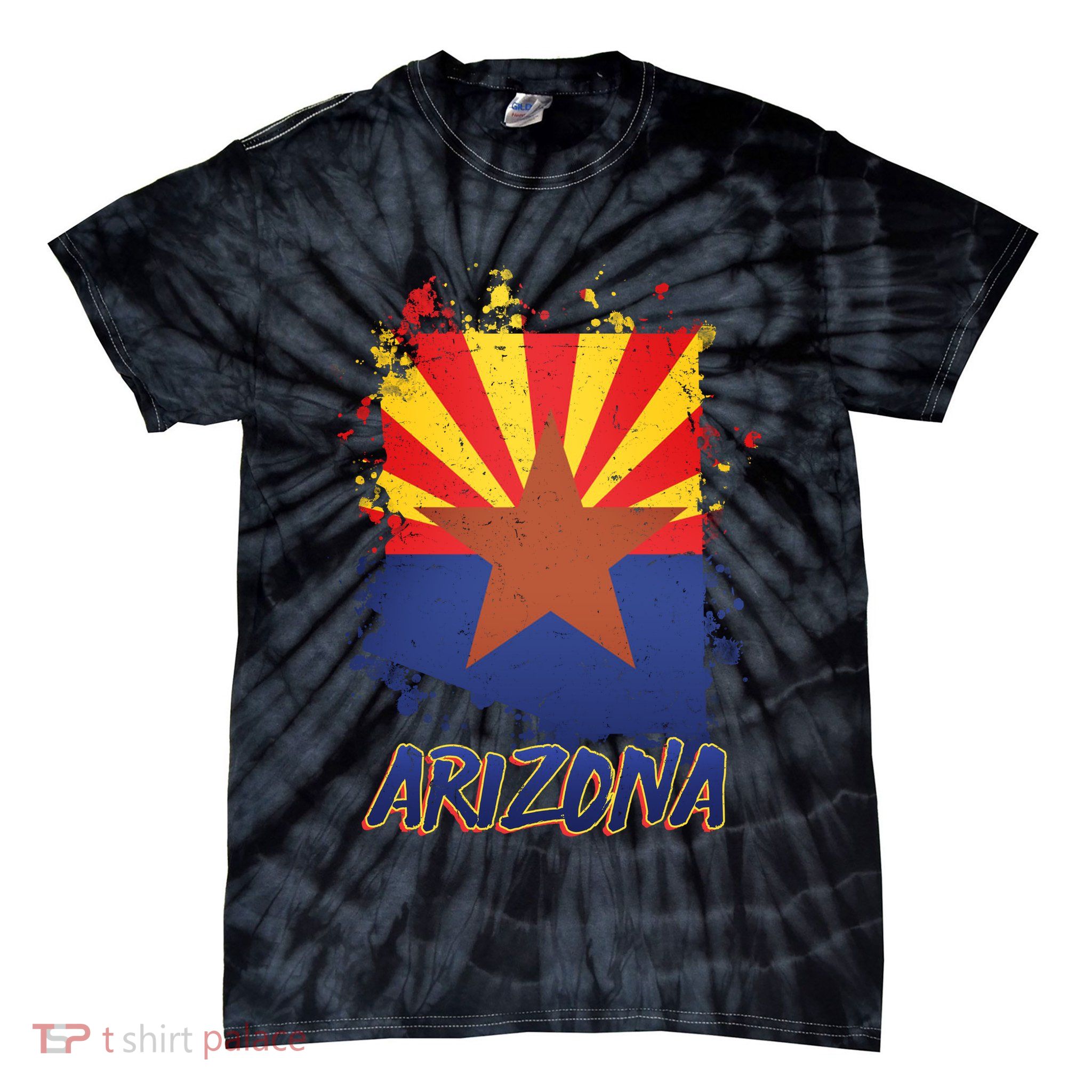 Arizona State Star Flag Tie-Dye T-Shirt