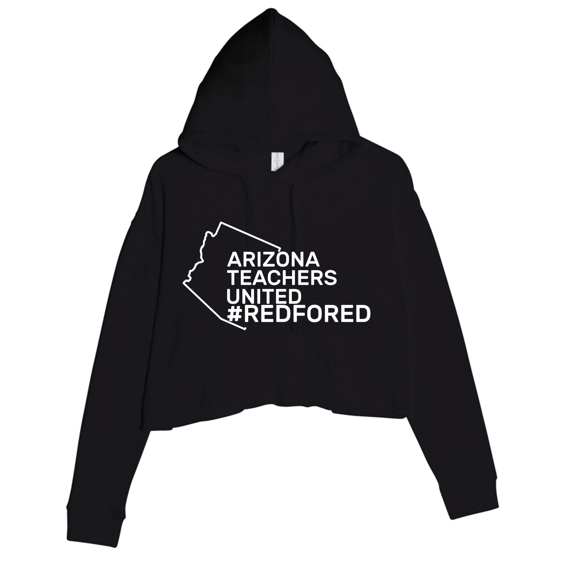 Arizona Teachers United Red For Ed #redfored Crop Fleece Hoodie