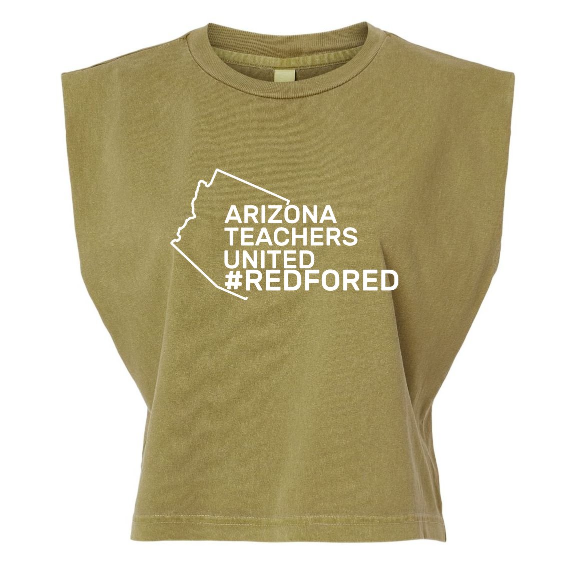 Arizona Teachers United Red For Ed #redfored Garment-Dyed Women's Muscle Tee