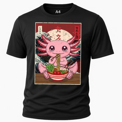 Axolotl Ramen Japanese Funny Graphic Tees Kawaii Anime Gifts Cooling Performance Crew T-Shirt