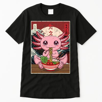 Axolotl Ramen Japanese Funny Graphic Tees Kawaii Anime Gifts Tall T-Shirt