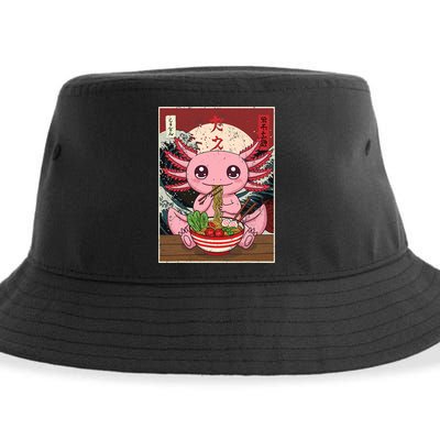 Axolotl Ramen Japanese Funny Graphic Tees Kawaii Anime Gifts Sustainable Bucket Hat