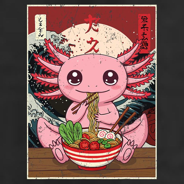 Axolotl Ramen Japanese Funny Graphic Tees Kawaii Anime Gifts Adult Drive Performance Visor