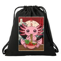Axolotl Ramen Japanese Funny Graphic Tees Kawaii Anime Gifts Drawstring Bag