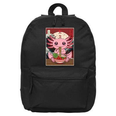Axolotl Ramen Japanese Funny Graphic Tees Kawaii Anime Gifts 16 in Basic Backpack