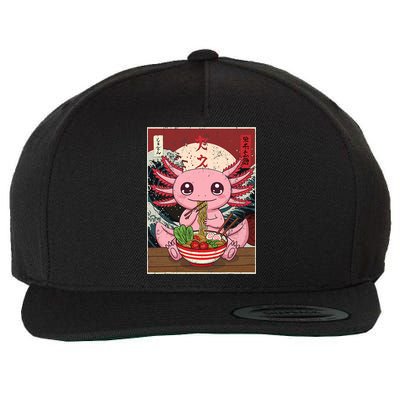 Axolotl Ramen Japanese Funny Graphic Tees Kawaii Anime Gifts Wool Snapback Cap