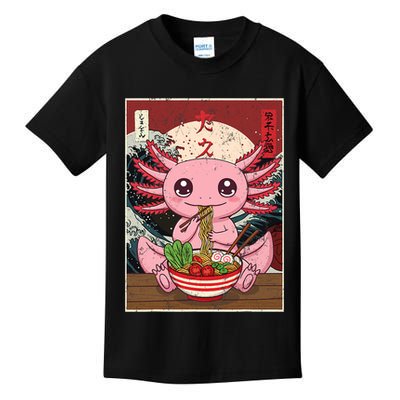 Axolotl Ramen Japanese Funny Graphic Tees Kawaii Anime Gifts Kids T-Shirt