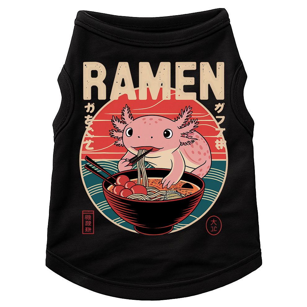 Axolotl Ramen Japanese Noodles Kawaii Anime Axolotl Doggie Tank