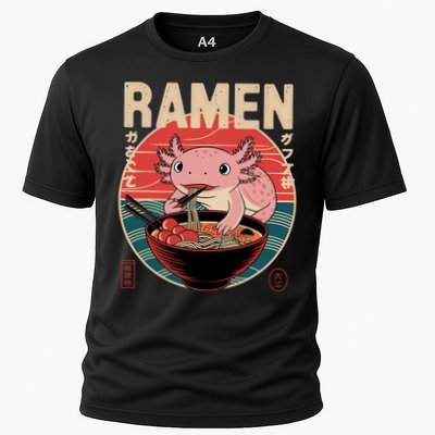 Axolotl Ramen Japanese Noodles Kawaii Anime Axolotl Cooling Performance Crew T-Shirt
