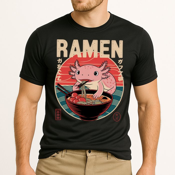 Axolotl Ramen Japanese Noodles Kawaii Anime Axolotl Cooling Performance Crew T-Shirt