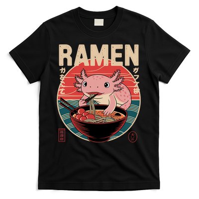 Axolotl Ramen Japanese Noodles Kawaii Anime Axolotl T-Shirt