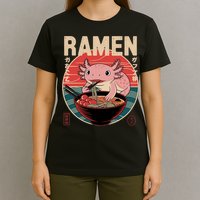Axolotl Ramen Japanese Noodles Kawaii Anime Axolotl T-Shirt