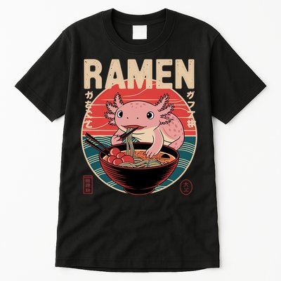 Axolotl Ramen Japanese Noodles Kawaii Anime Axolotl Tall T-Shirt