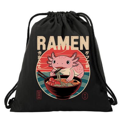 Axolotl Ramen Japanese Noodles Kawaii Anime Axolotl Drawstring Bag