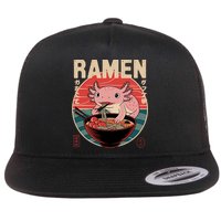 Axolotl Ramen Japanese Noodles Kawaii Anime Axolotl Flat Bill Trucker Hat