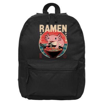 Axolotl Ramen Japanese Noodles Kawaii Anime Axolotl 16 in Basic Backpack