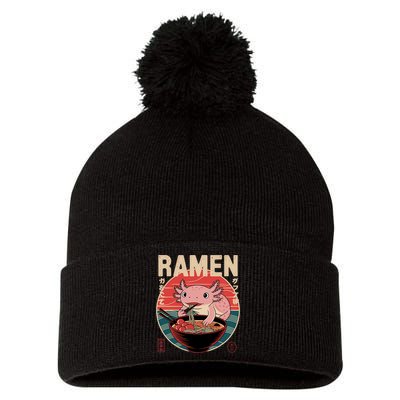 Axolotl Ramen Japanese Noodles Kawaii Anime Axolotl Pom Pom 12in Knit Beanie