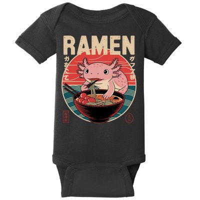 Axolotl Ramen Japanese Noodles Kawaii Anime Axolotl Baby Bodysuit