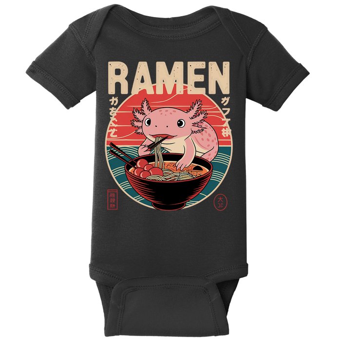Axolotl Ramen Japanese Noodles Kawaii Anime Axolotl Baby Bodysuit