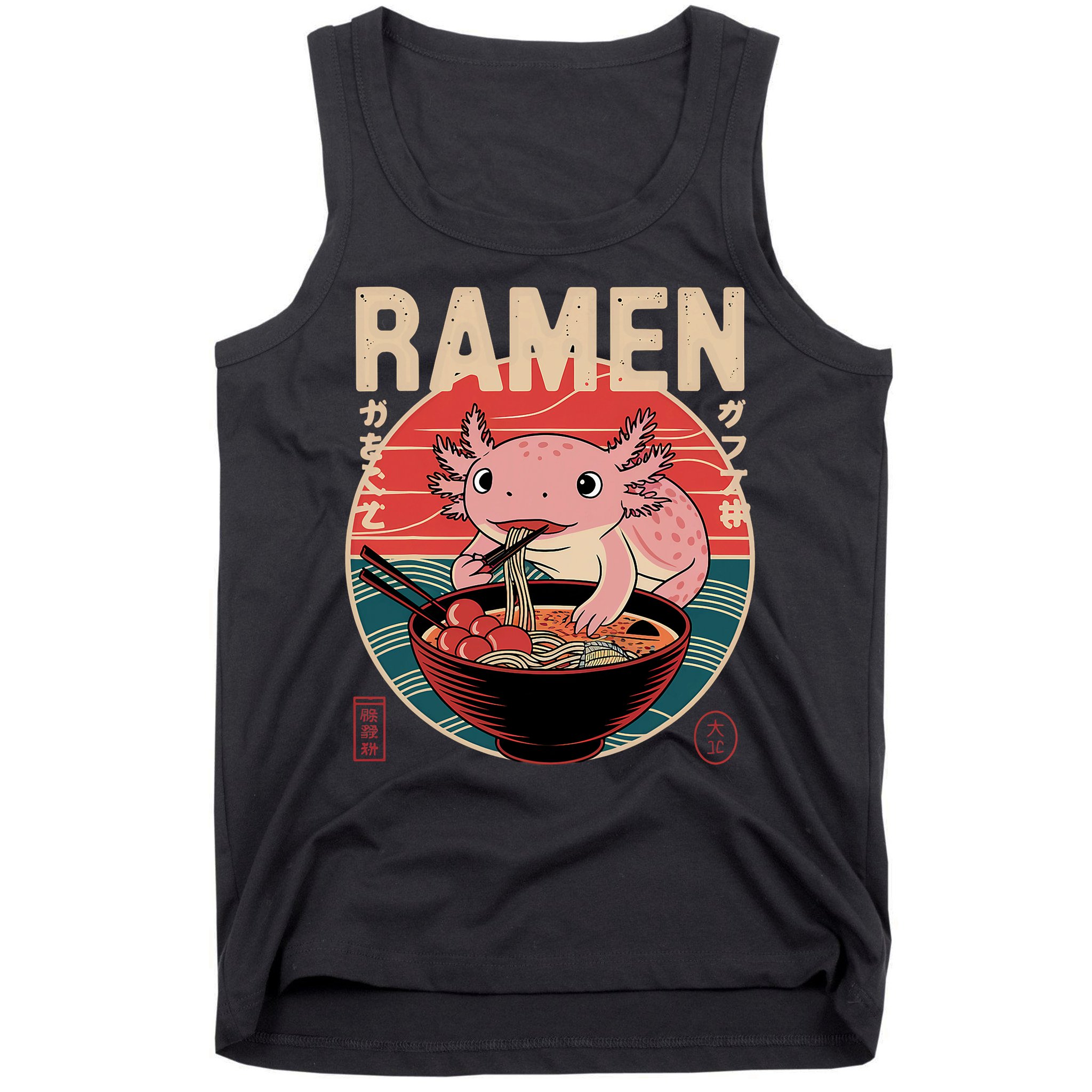 Axolotl Ramen Japanese Noodles Kawaii Anime Axolotl Tank Top